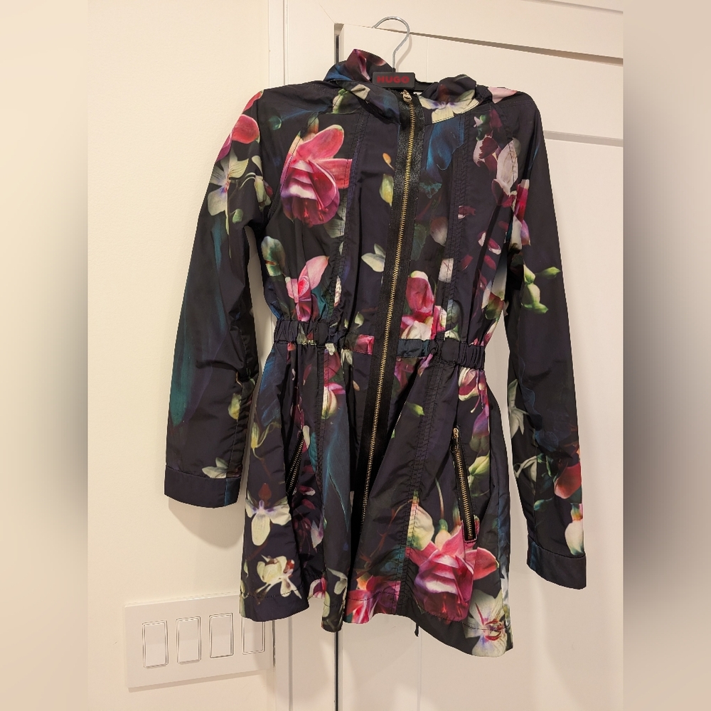 Ted Baker Black Floral Rain Coat